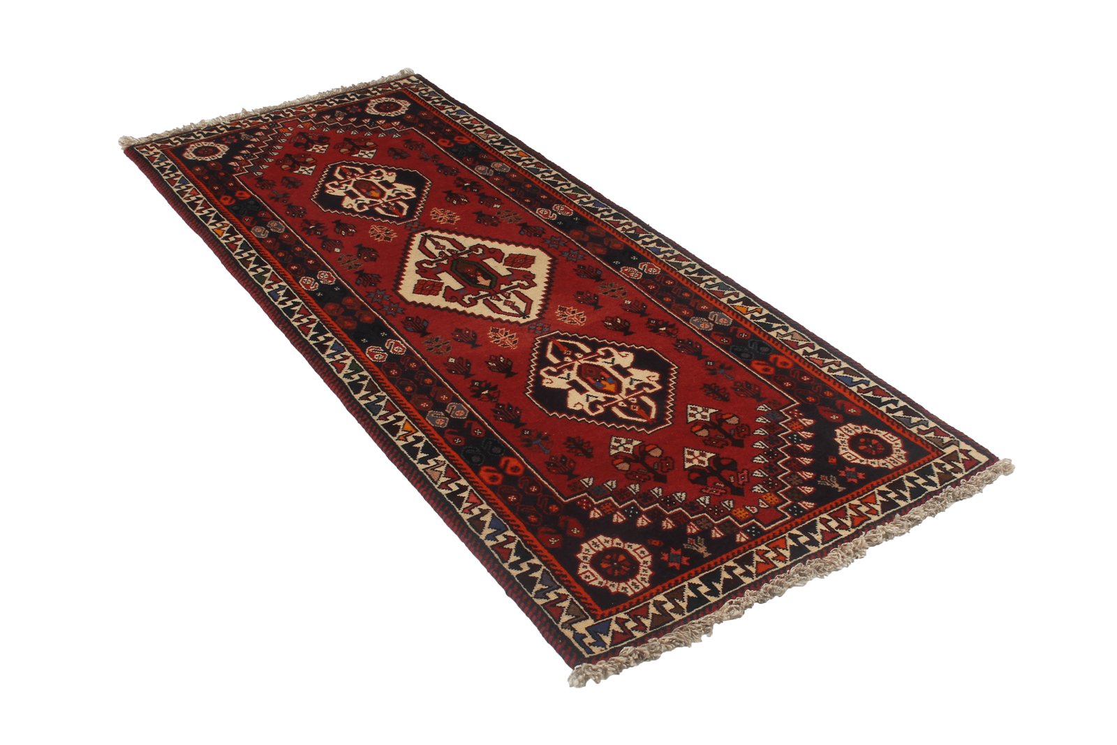 Gashgai — Hand-knotted, 79x198 cm, Red, 100% Virgin Wool | View 5