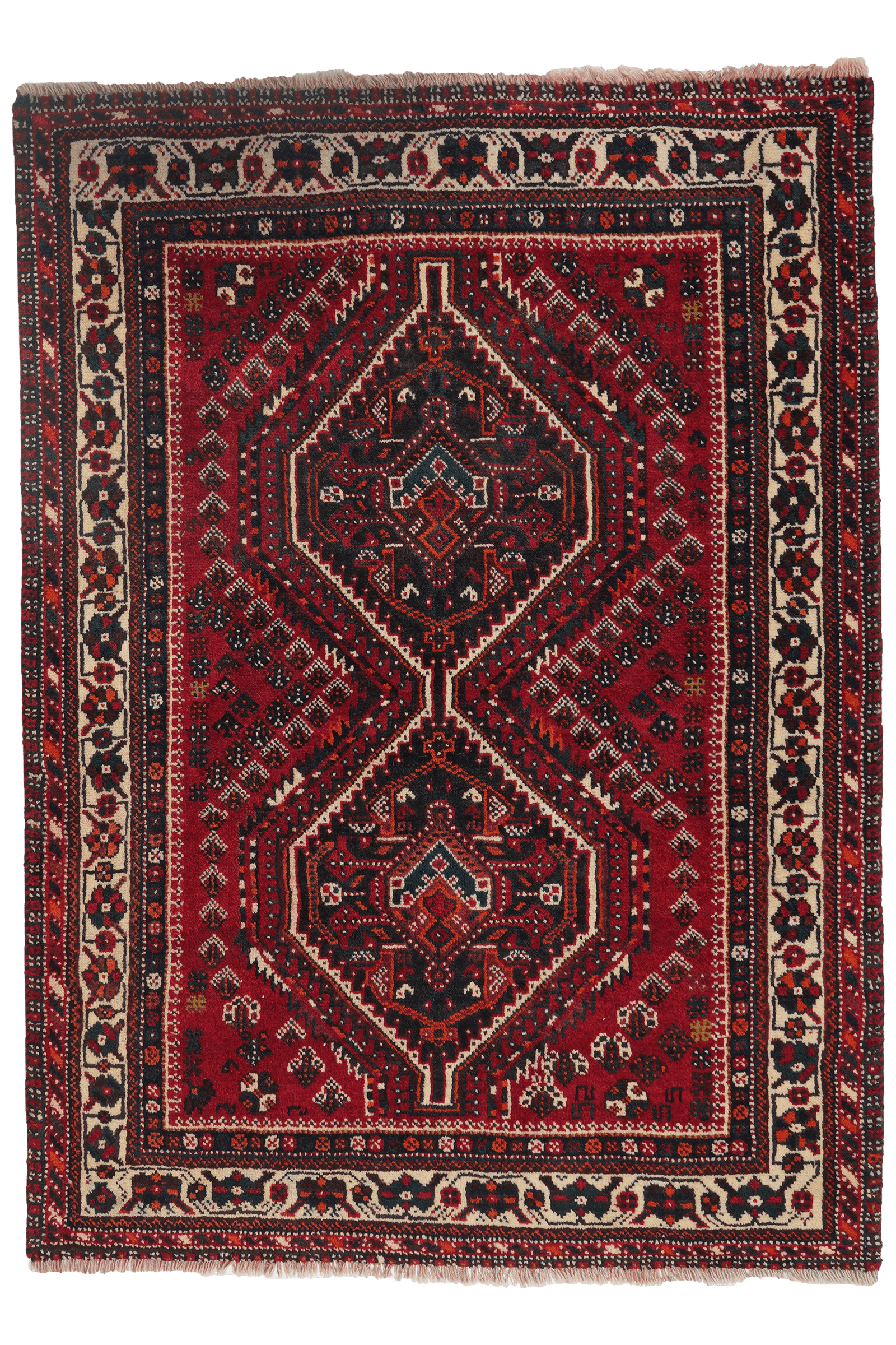 Gashgai — Hand-knotted, 108x149 cm, Red, 100% Virgin Wool | Main view