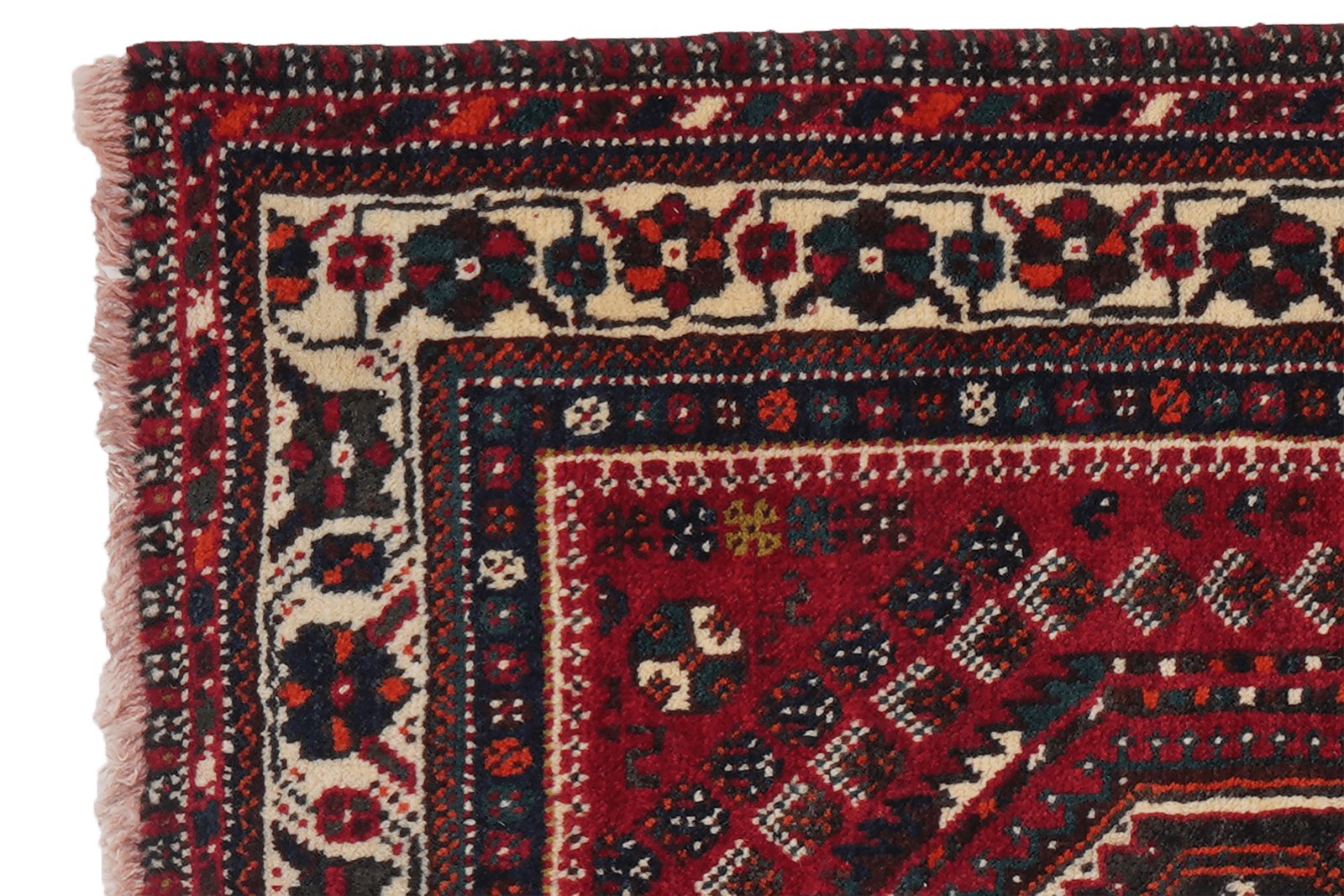 Gashgai — Hand-knotted, 108x149 cm, Red, 100% Virgin Wool | View 3