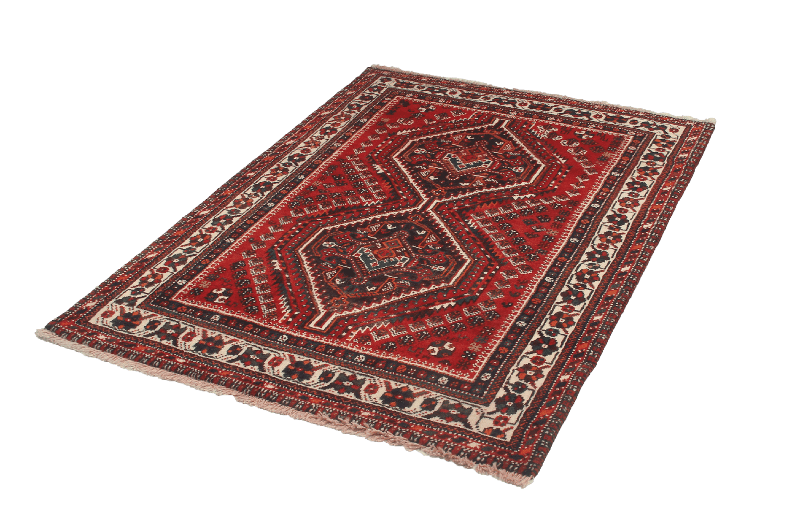 Gashgai — Hand-knotted, 108x149 cm, Red, 100% Virgin Wool | View 4