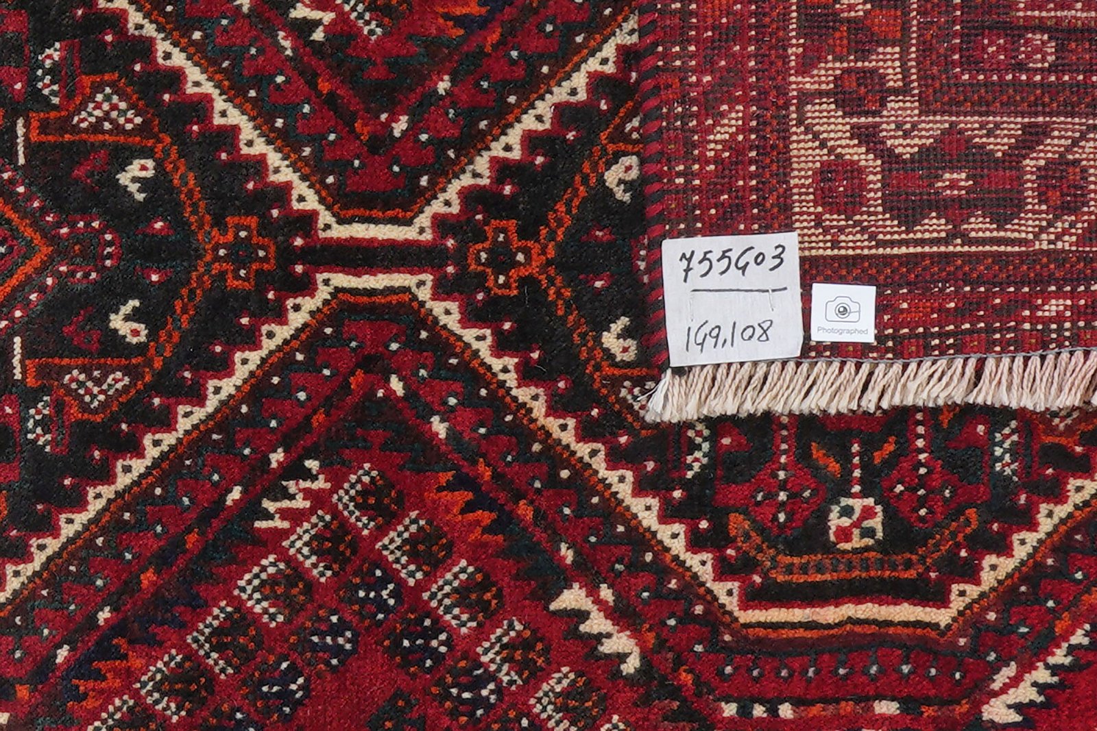 Gashgai — Hand-knotted, 108x149 cm, Red, 100% Virgin Wool | View 6