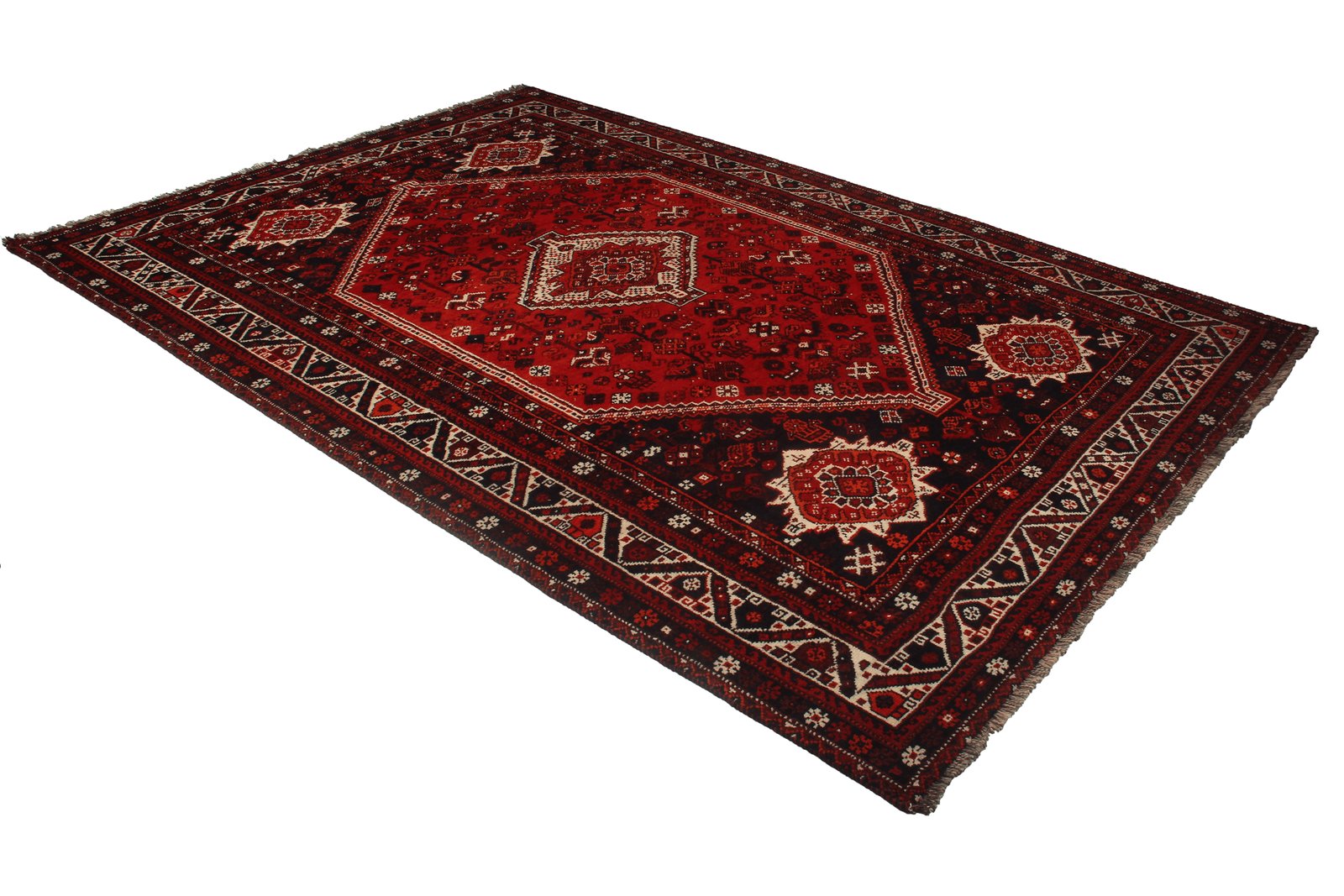Gashgai — Hand-knotted, 205x294 cm, Red, 100% Virgin Wool | View 5