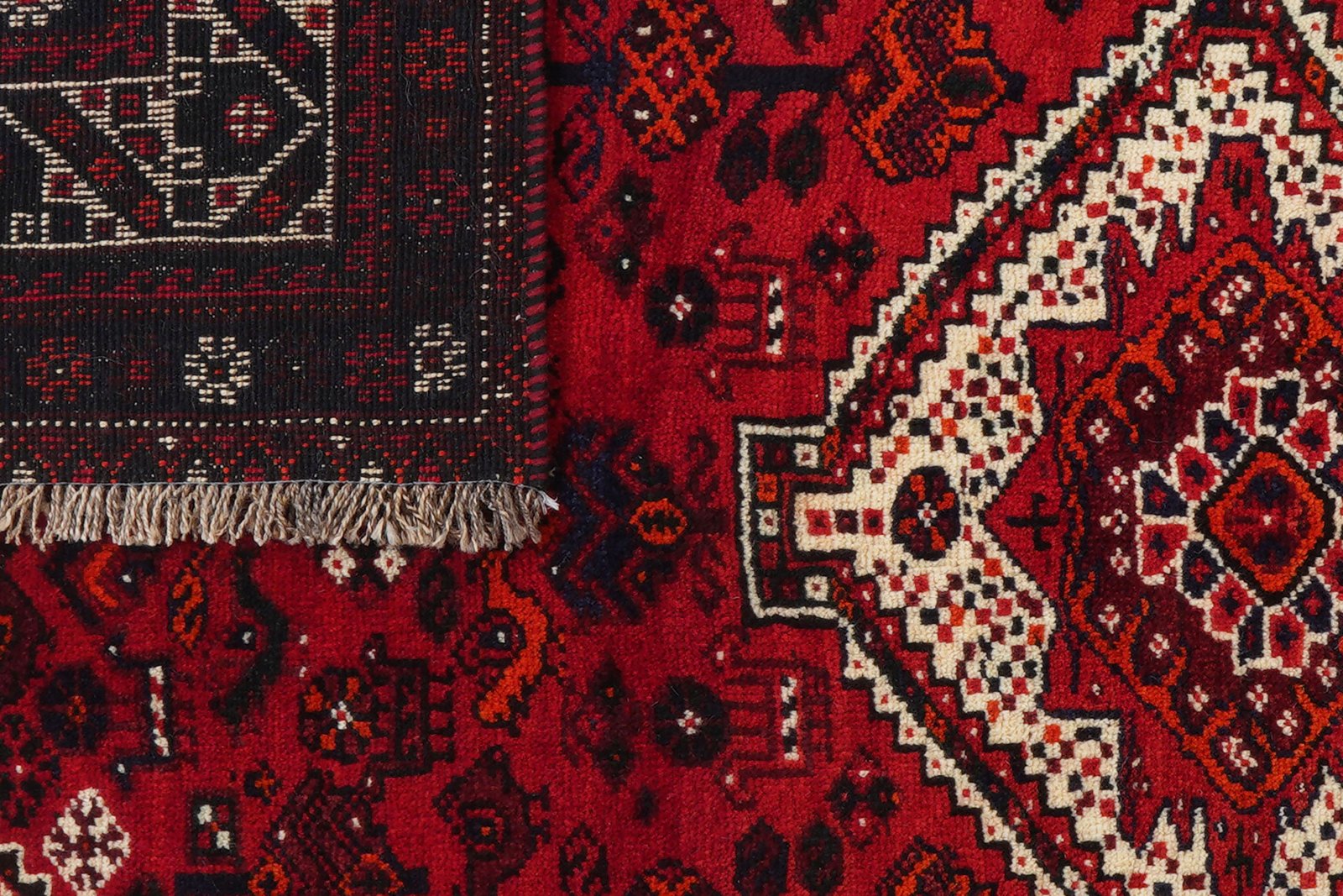Gashgai — Hand-knotted, 205x294 cm, Red, 100% Virgin Wool | View 7