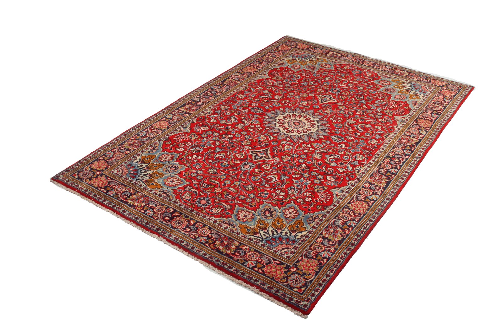 Sarough — Hand-knotted, 135x201 cm, Red, 100% Virgin Wool | View 5