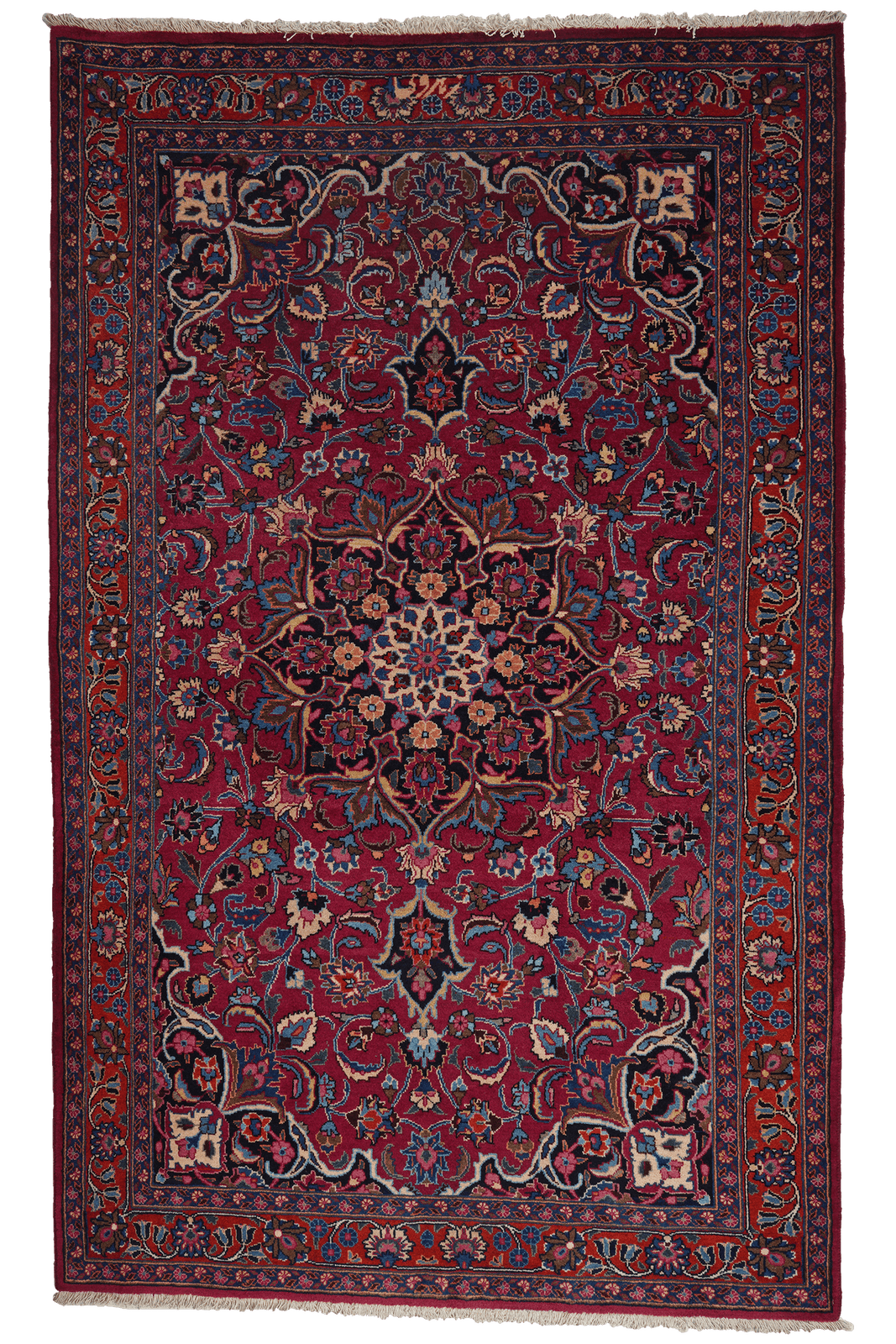 Mashad — Hand-knotted, 146x235 cm, Red, 100% Virgin Wool | Main view
