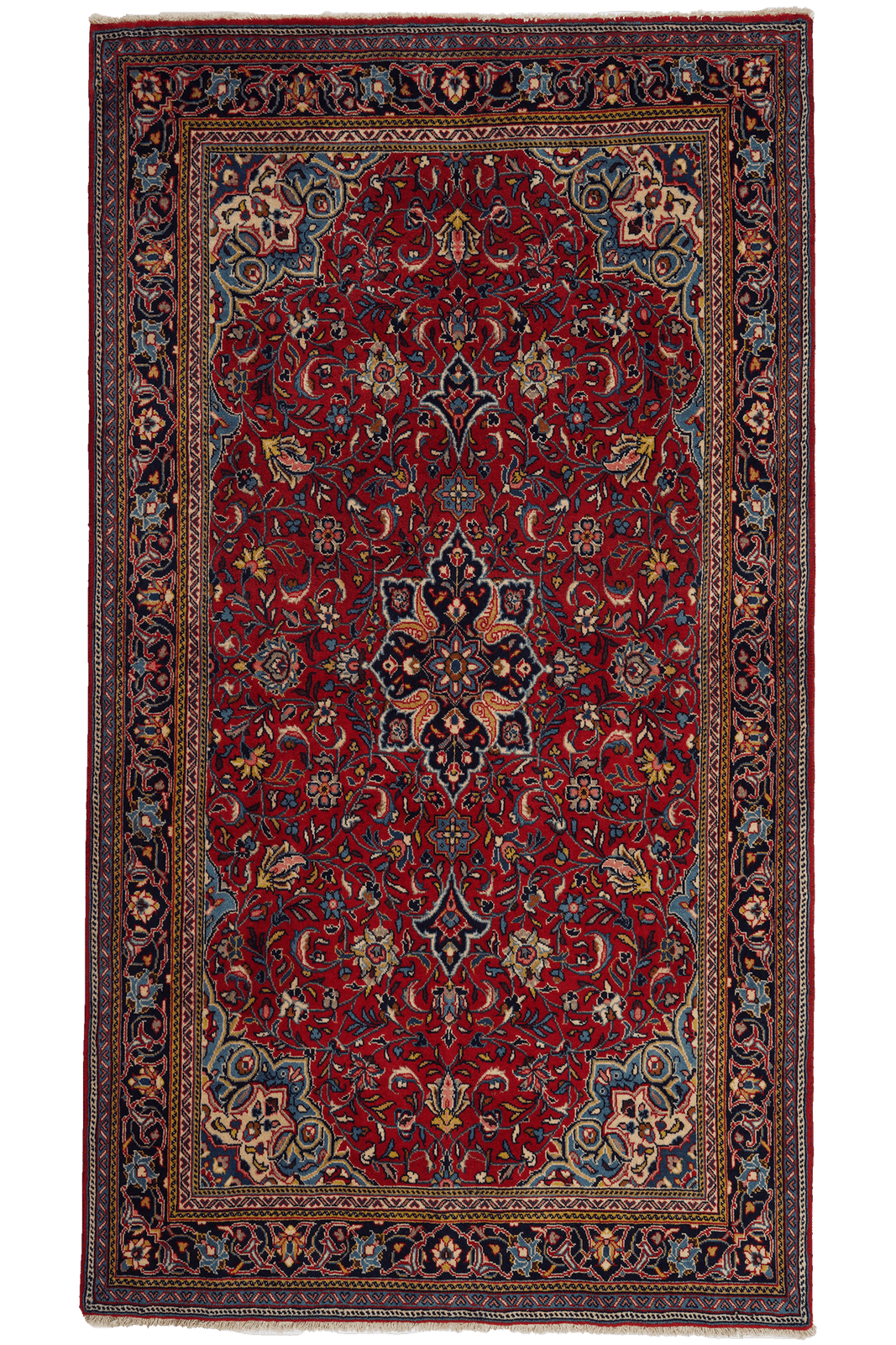 Sarough — Hand-knotted, 125x224 cm, Red, 100% Virgin Wool | Main view
