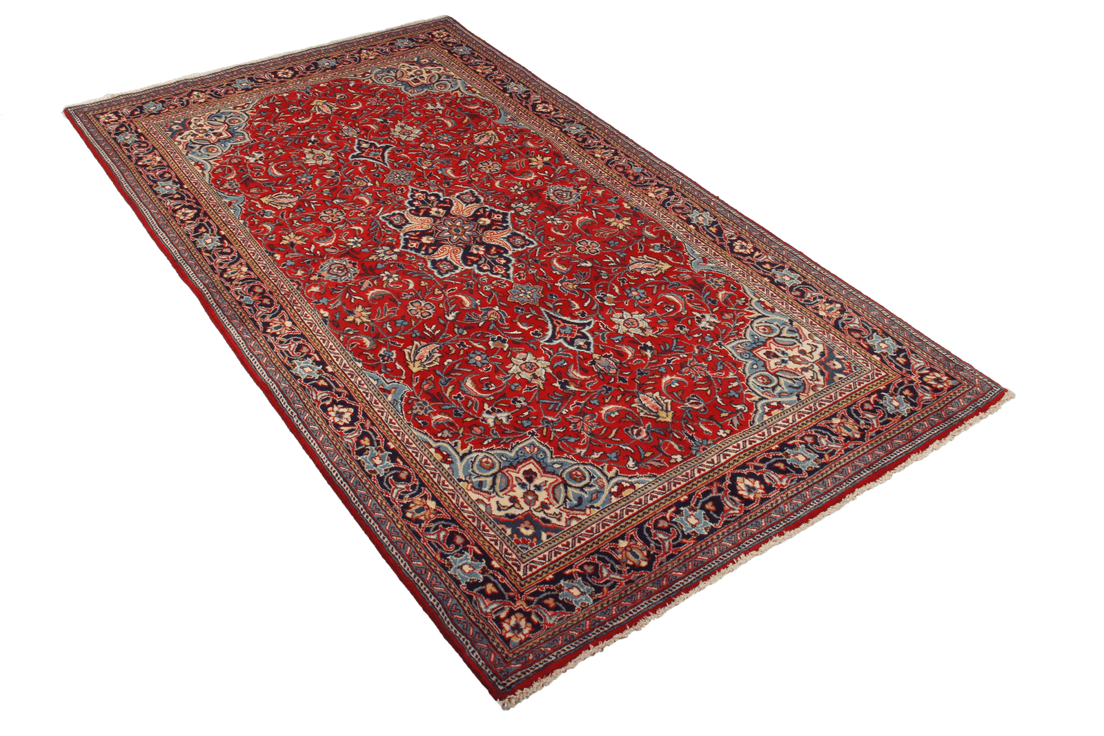 Sarough — Hand-knotted, 125x224 cm, Red, 100% Virgin Wool | View 5