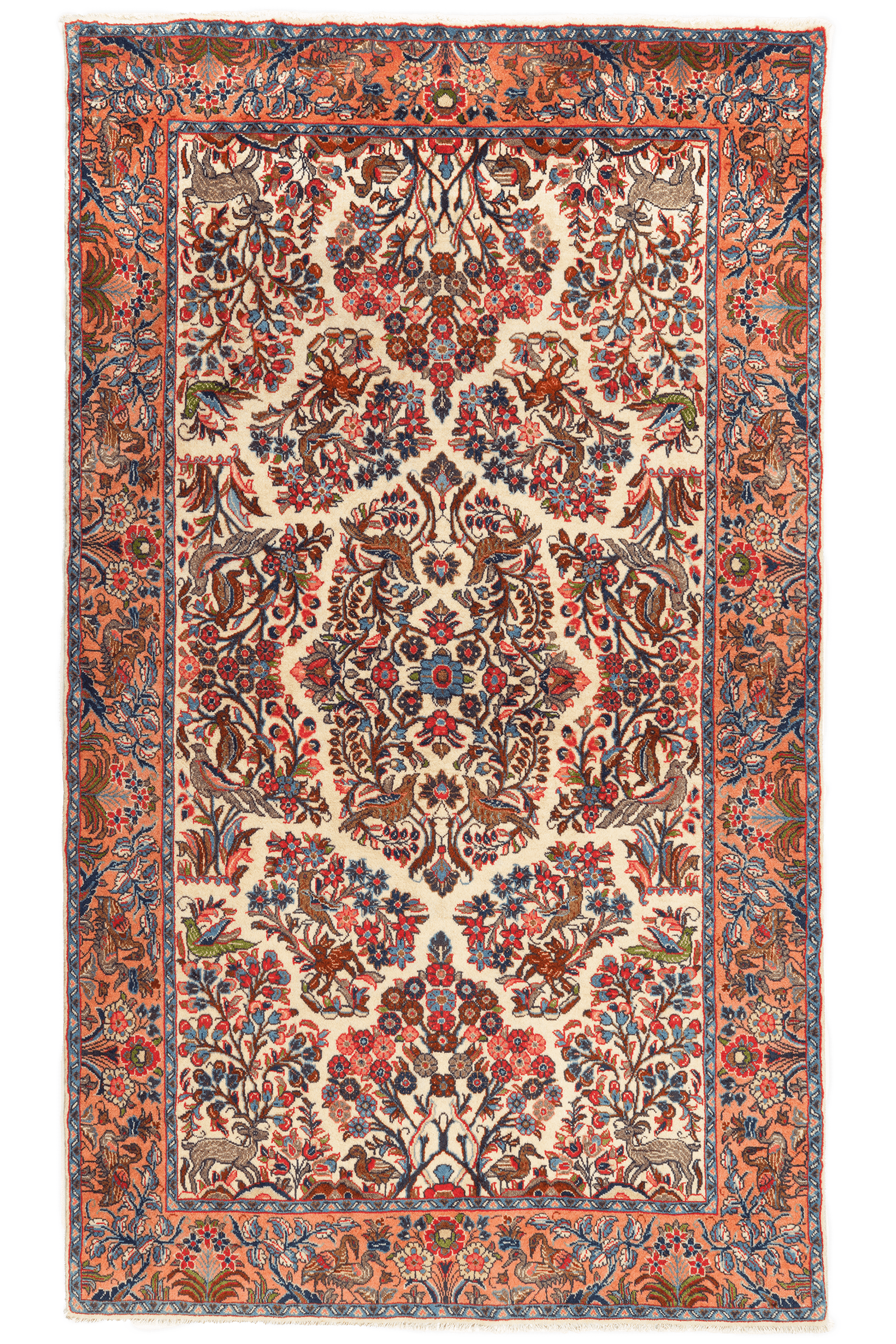 Sarough — Hand-knotted, 125x215 cm, Beige, 100% Virgin Wool | Main view