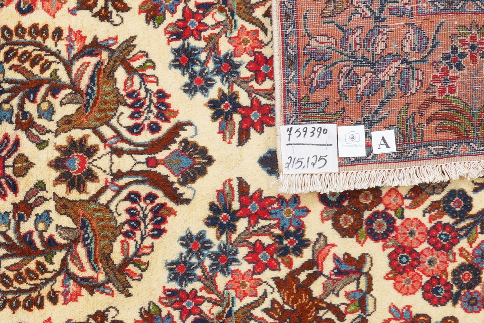 Sarough — Hand-knotted, 125x215 cm, Beige, 100% Virgin Wool | View 6