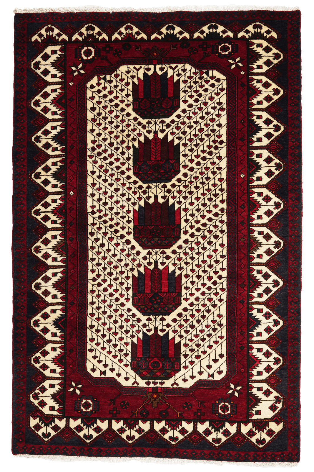 Shahsavan — Hand-knotted, 128x196 cm, Beige, 100% Virgin Wool | Main view