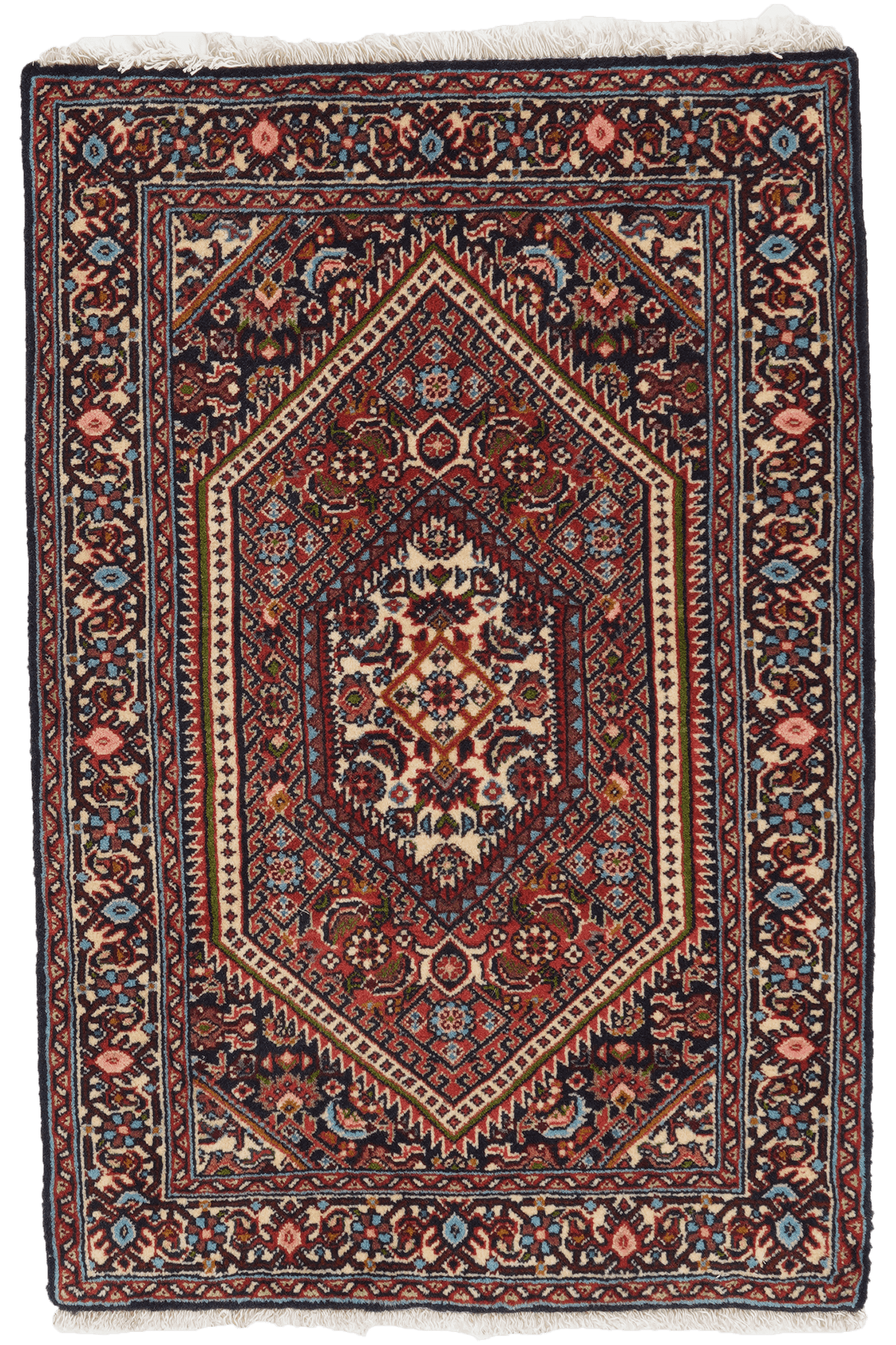 Bidjar Zandjan — Hand-knotted, 61x90 cm, Red, 100% Virgin Wool | Main view