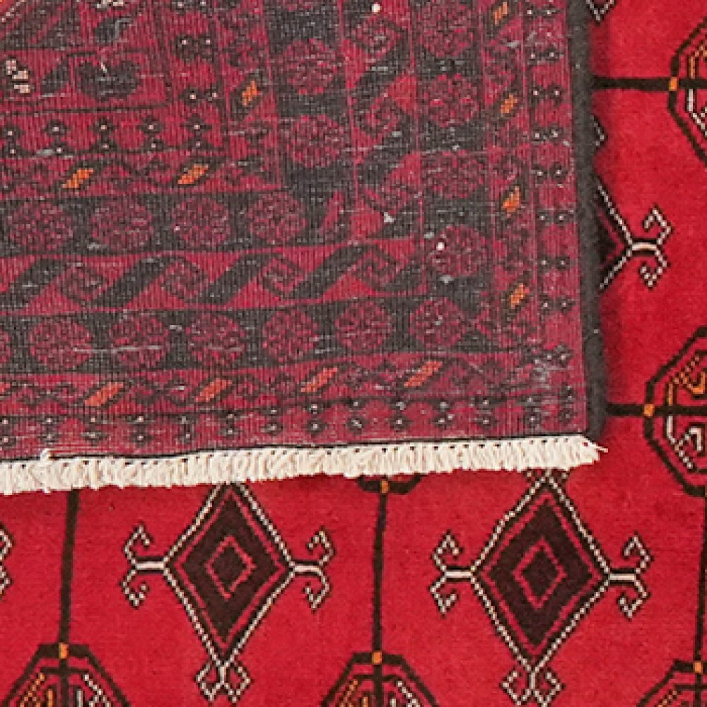 Belutch — Hand-knotted, 140x257 cm, Red, 100% Virgin Wool | View 6