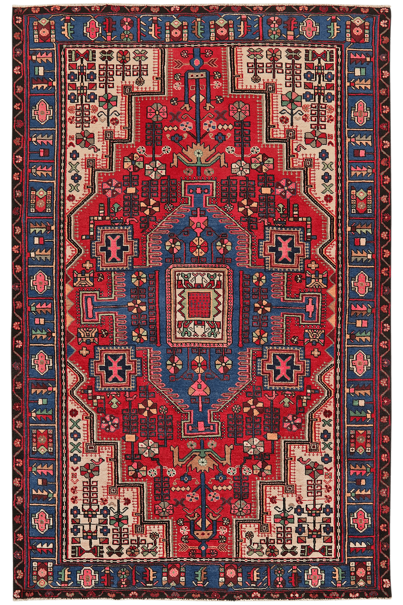 Nahavand — Hand-knotted, 152x239 cm, Red, 100% Virgin Wool | Main view