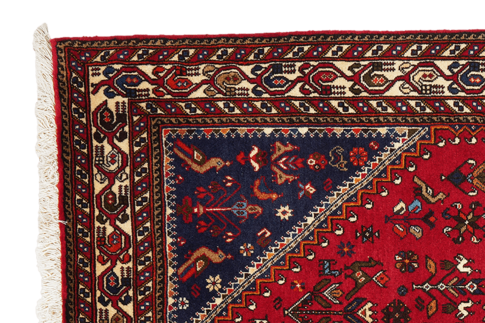 Nasrabad — Hand-knotted, 142x214 cm, Red, 100% Virgin Wool | View 3