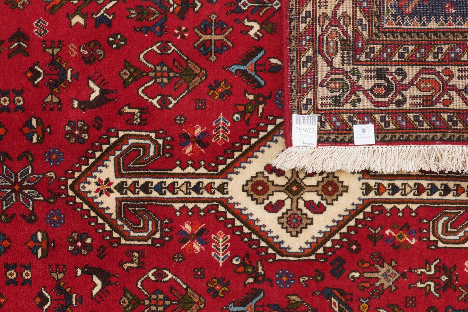 Nasrabad — Hand-knotted, 142x214 cm, Red, 100% Virgin Wool | View 6
