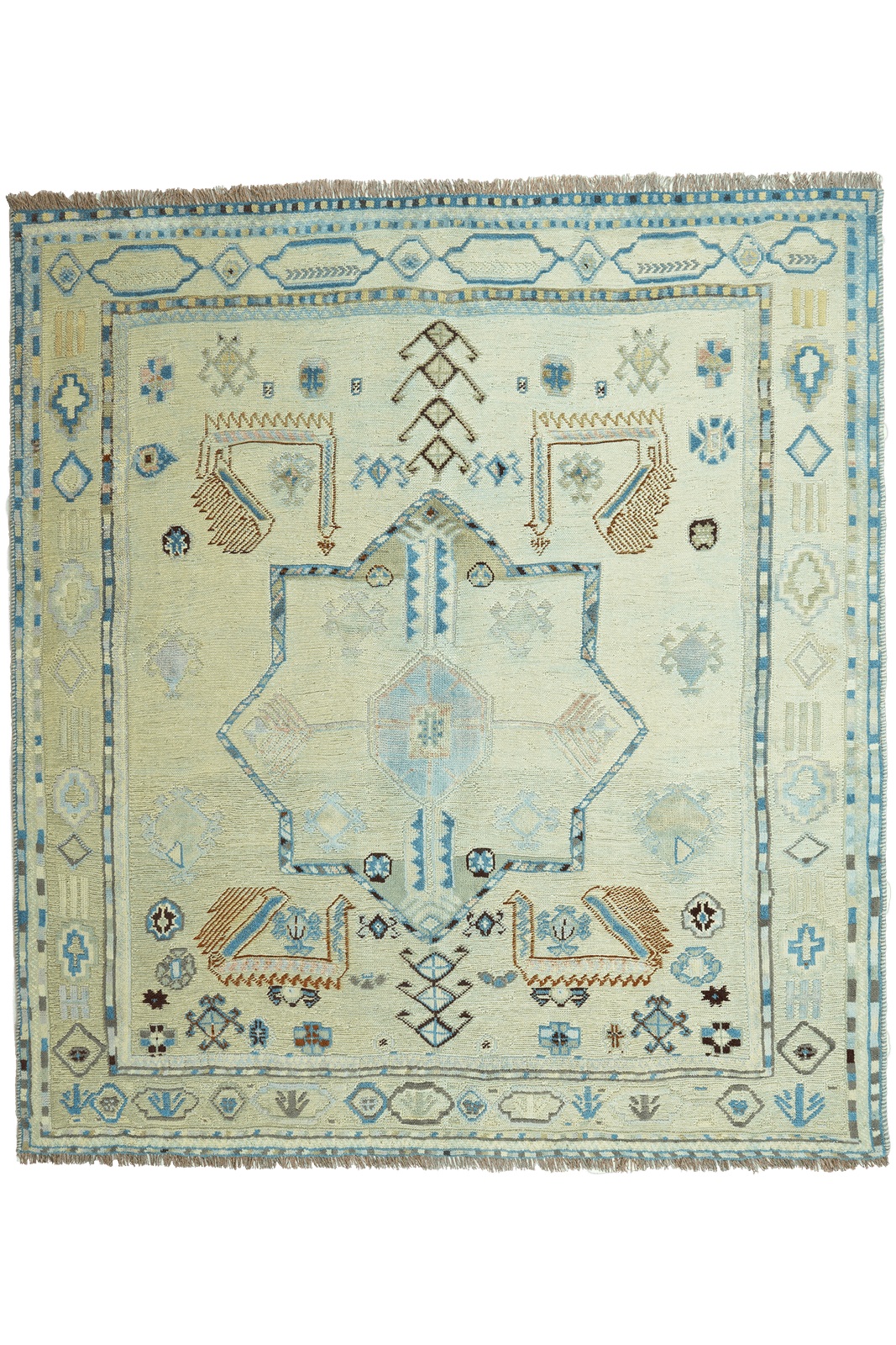 Kelim Belutch — Handmade, 157x172 cm, Green, 100% Virgin Wool | Main view