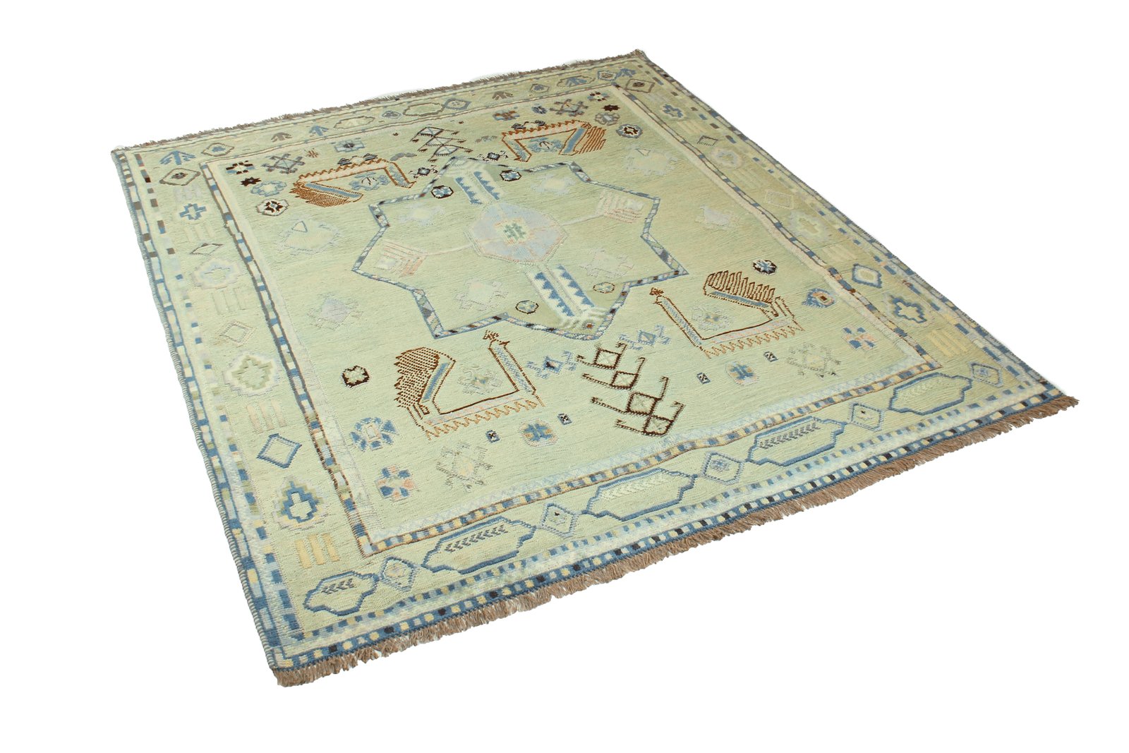 Kelim Belutch — Handmade, 157x172 cm, Green, 100% Virgin Wool | View 4