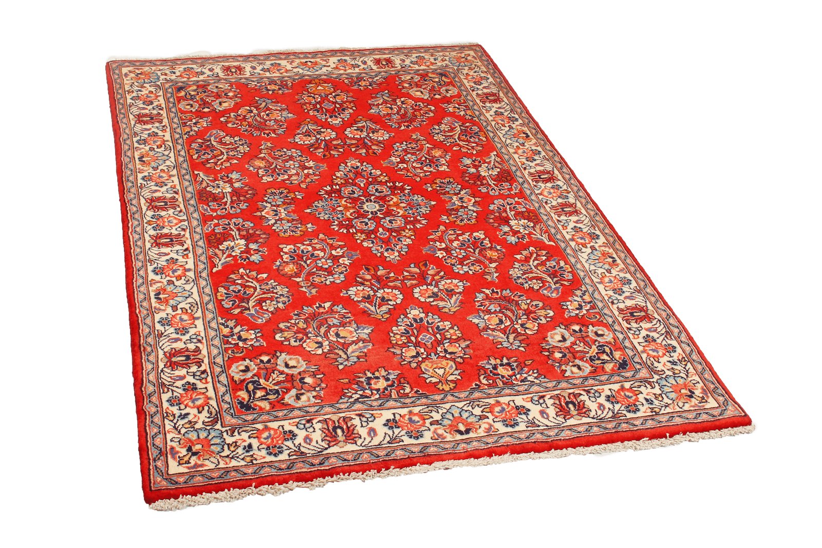 Sarough — Hand-knotted, 104x151 cm, Red, 100% Virgin Wool | View 4
