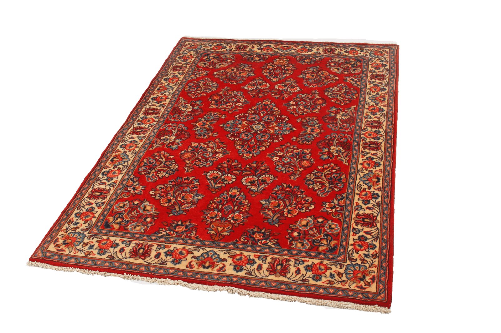 Sarough — Hand-knotted, 104x151 cm, Red, 100% Virgin Wool | View 5