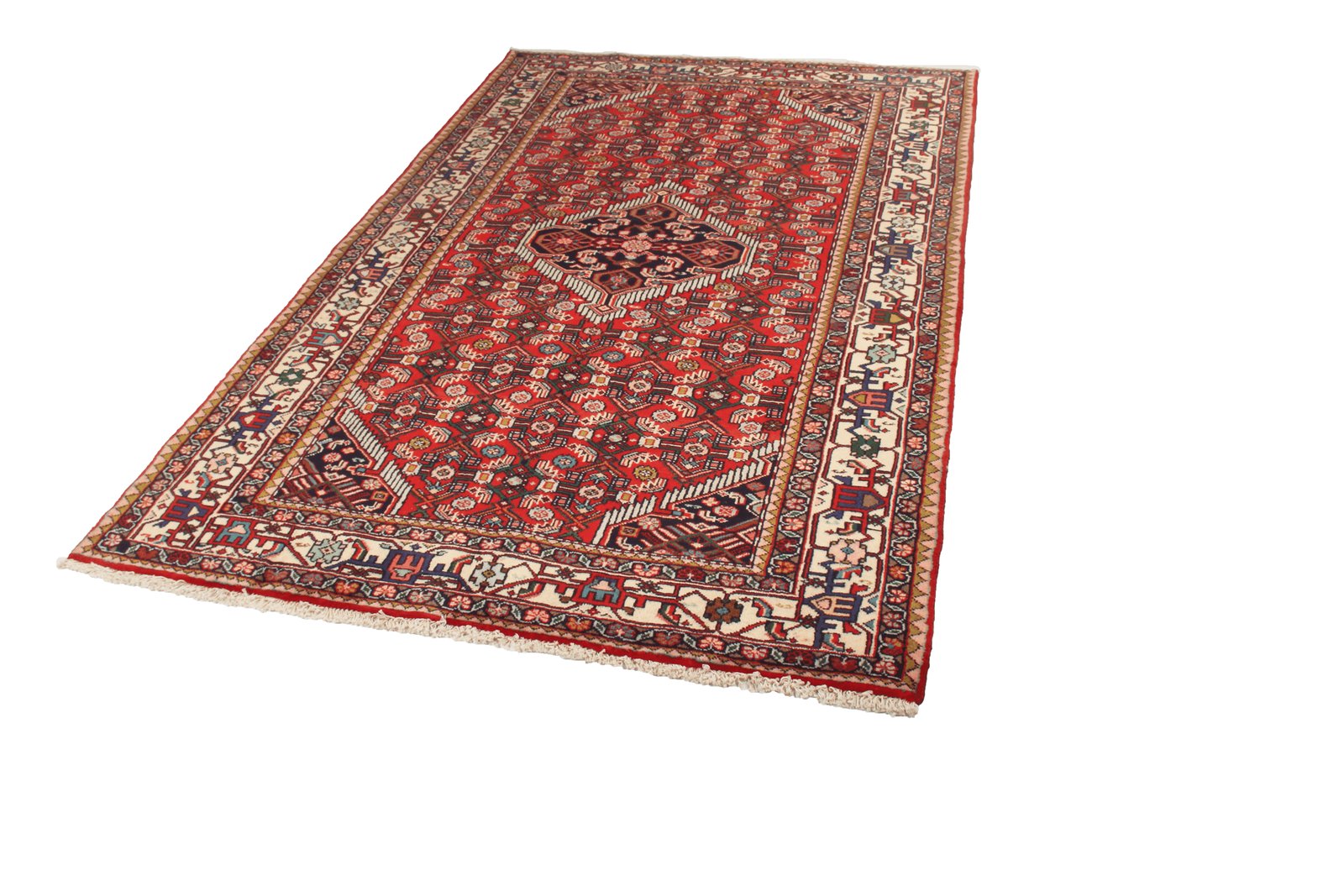 Assadabad — Hand-knotted, 130x207 cm, Red, 100% Virgin Wool | View 6