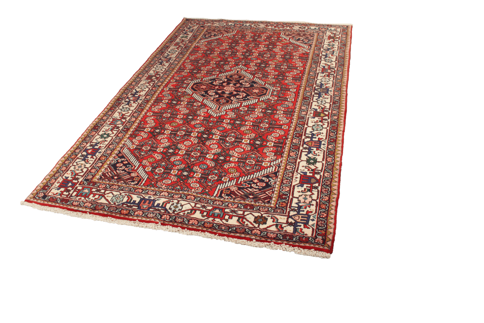Assadabad — Hand-knotted, 130x207 cm, Red, 100% Virgin Wool | View 6