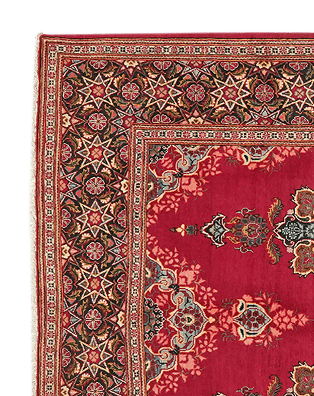 Kashan — Hand-knotted, 141x230 cm, Red, 100% Virgin Wool | View 3