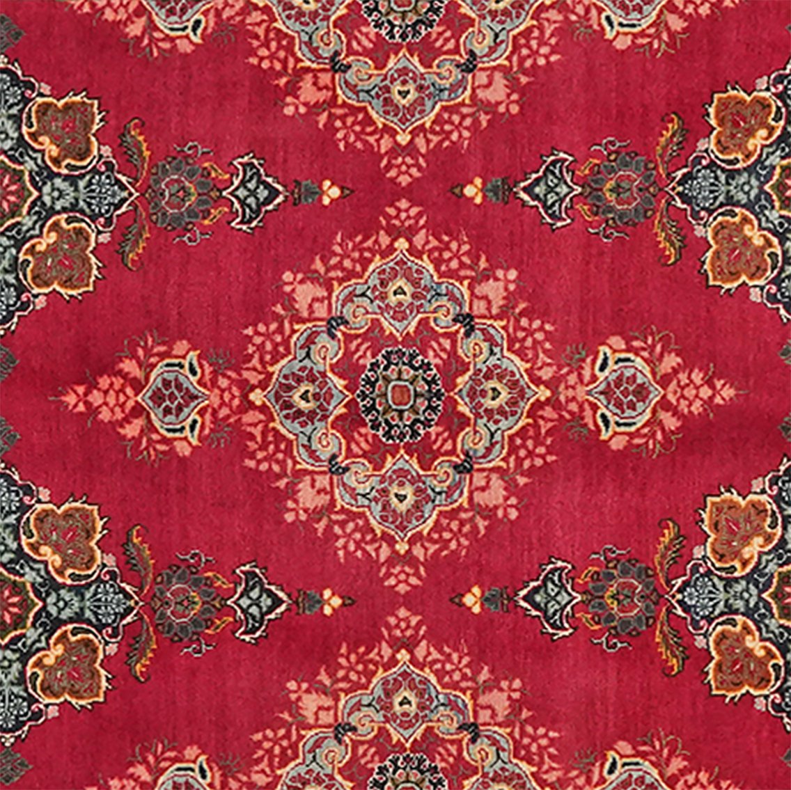 Kashan — Hand-knotted, 141x230 cm, Red, 100% Virgin Wool | View 4