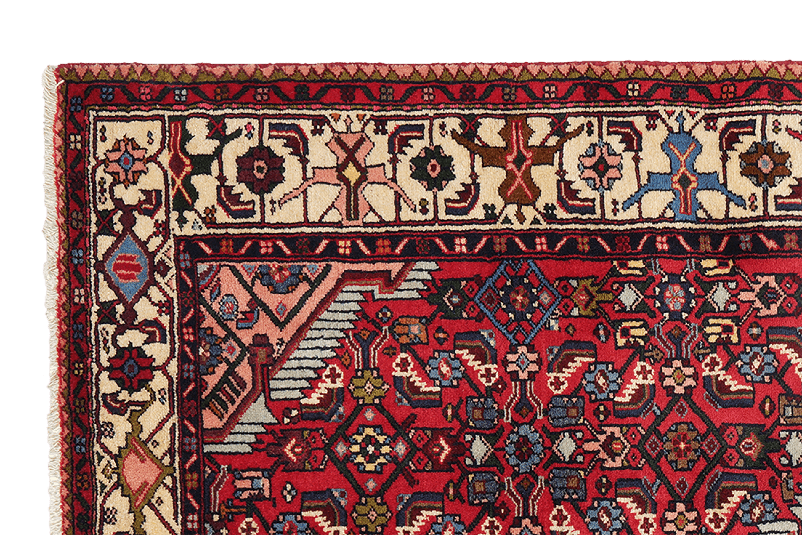 Assadabad — Hand-knotted, 128x202 cm, Red, 100% Virgin Wool | View 3