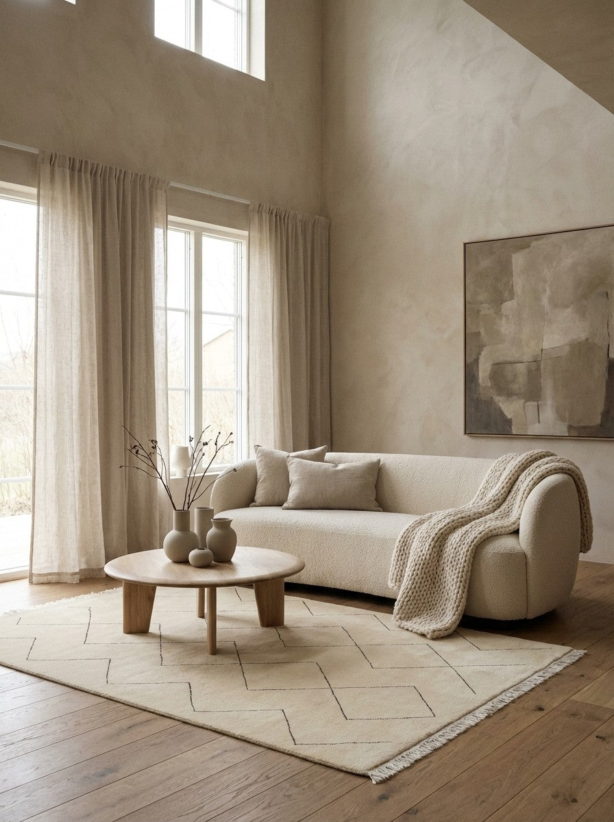Gabbeh Basi — Hand-knotted, 148x203 cm, Beige, 100% Virgin Wool | Detail view
