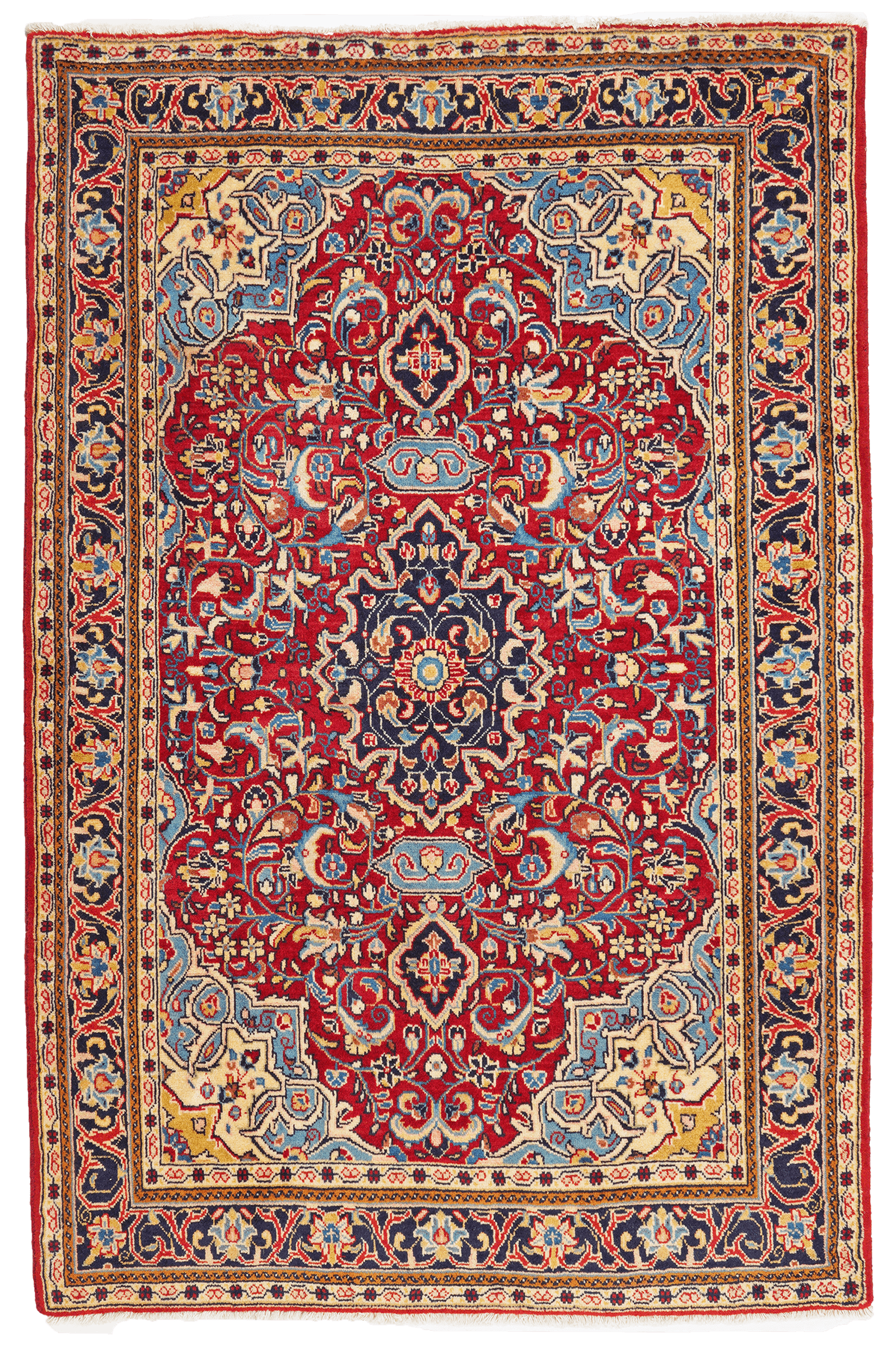 Sarough — Handgefertigt, 163x107 cm, Blau, 100% Virgin Wool | Main view