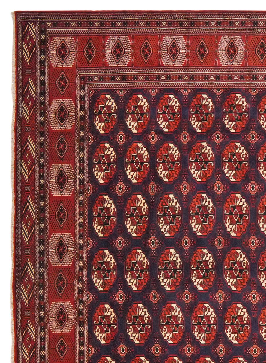 Turkman — Hand-knotted, 289x390 cm, Blue, 100% Virgin Wool | View 3