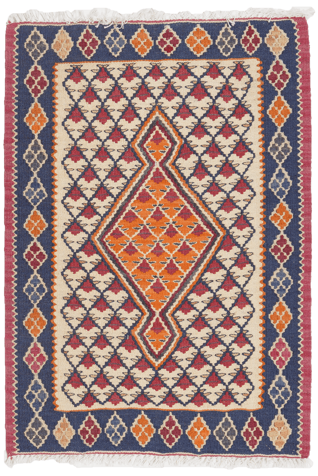Kelim Senneh — Handmade, 60x86 cm, Beige, 100% Virgin Wool | Main view