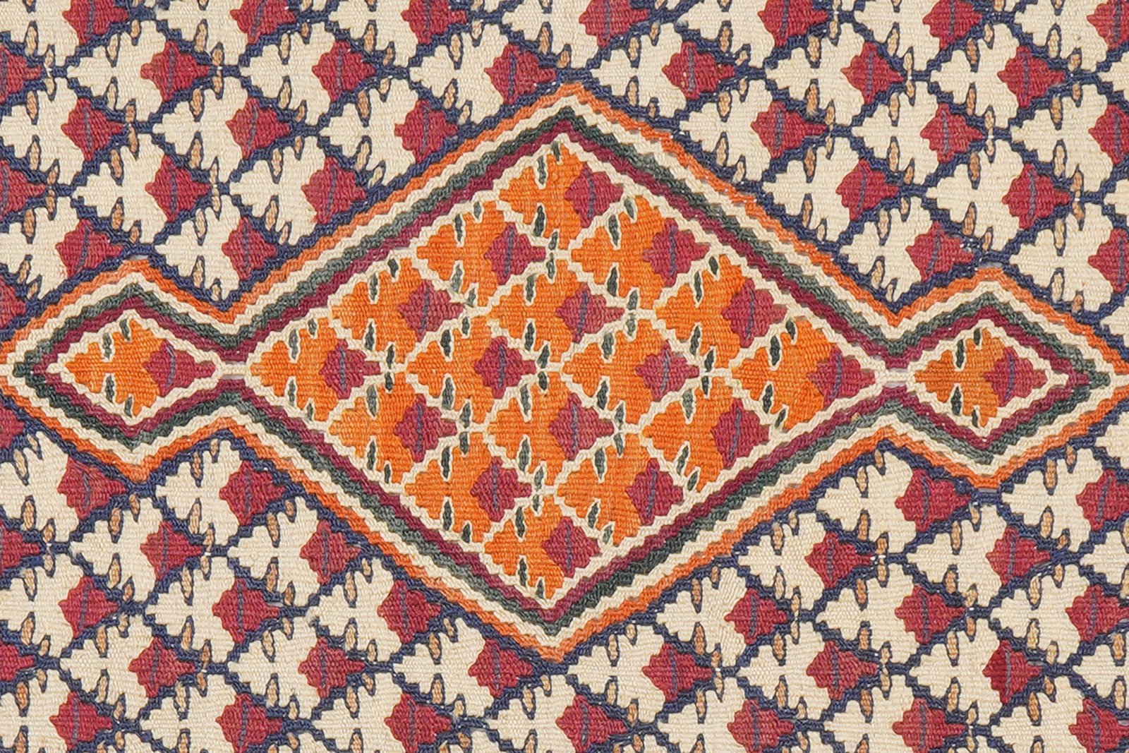 Kelim Senneh — Handmade, 60x90 cm, Beige, 100% Virgin Wool | View 5