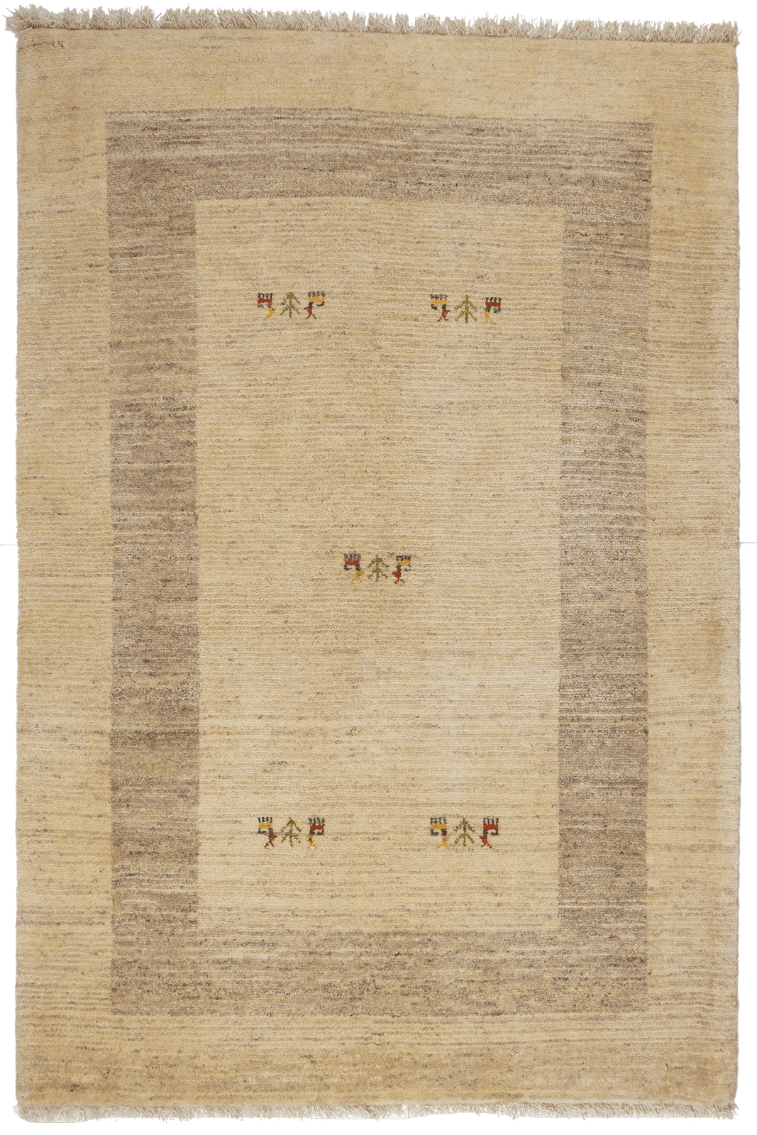 Gabbeh Sonnat — Hand-knotted, 122x182 cm, Beige, 100% Virgin Wool | Main view