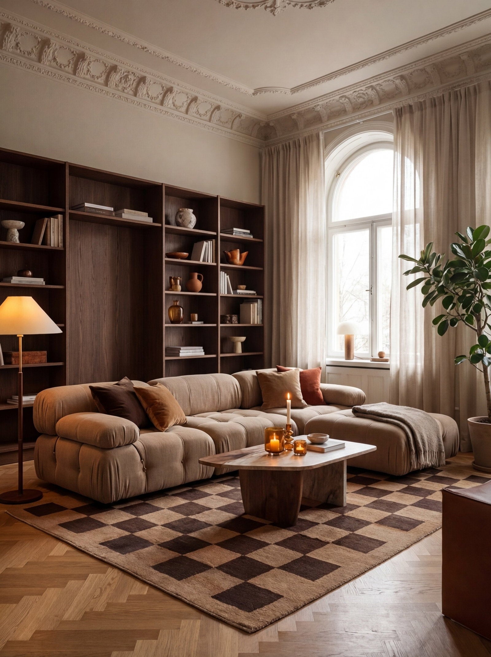 Rizbaf — Handgefertigt, 206x148 cm, Braun, 100% Virgin Wool | Back view