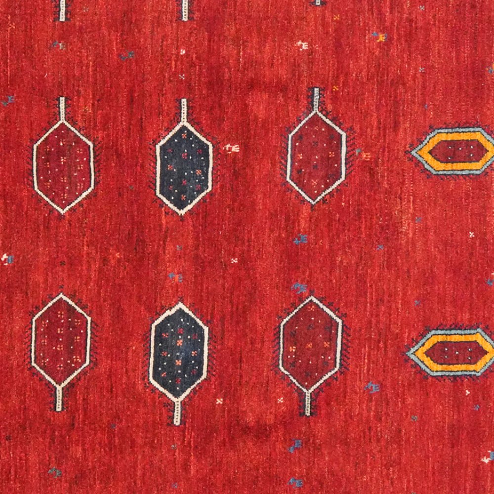 Rizbaf — Hand-knotted, 201x197 cm, Red, 100% Virgin Wool | View 4