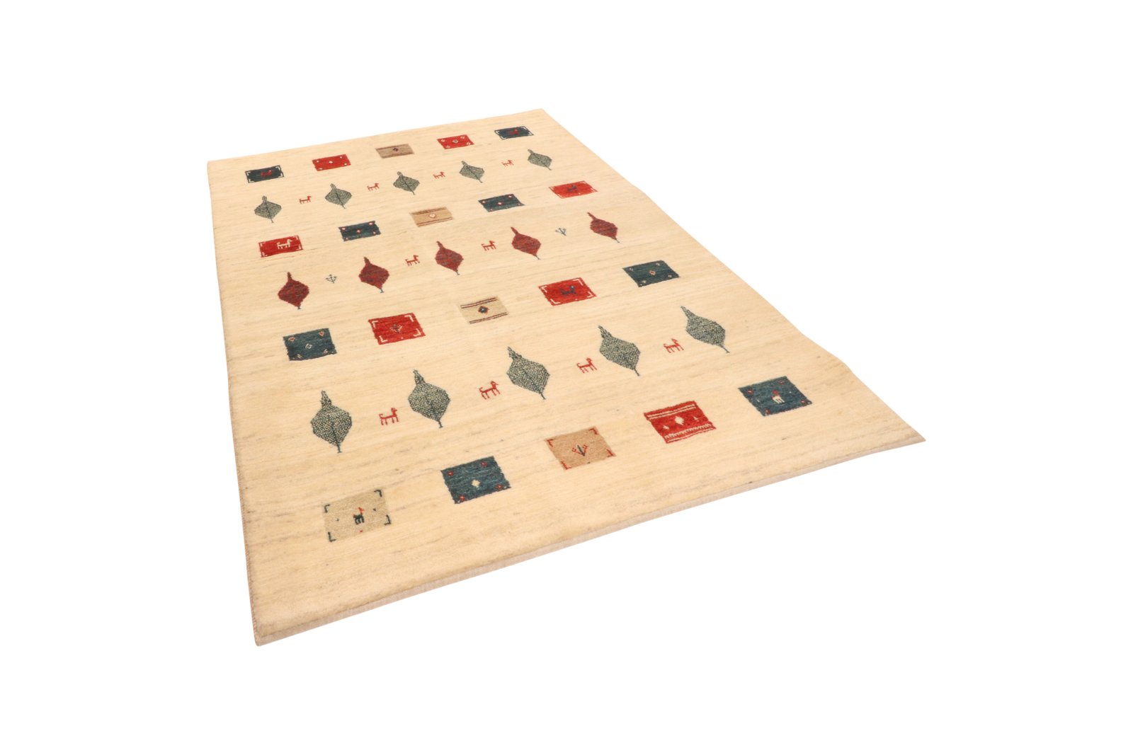 Rizbaf — Hand-knotted, 129x182 cm, Beige, 100% Virgin Wool | View 5