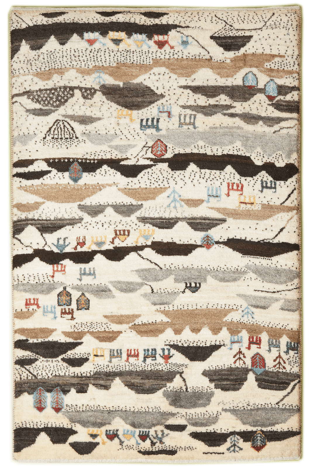 Rizbaf — Hand-knotted, 84x131 cm, Beige, 100% Virgin Wool | Main view