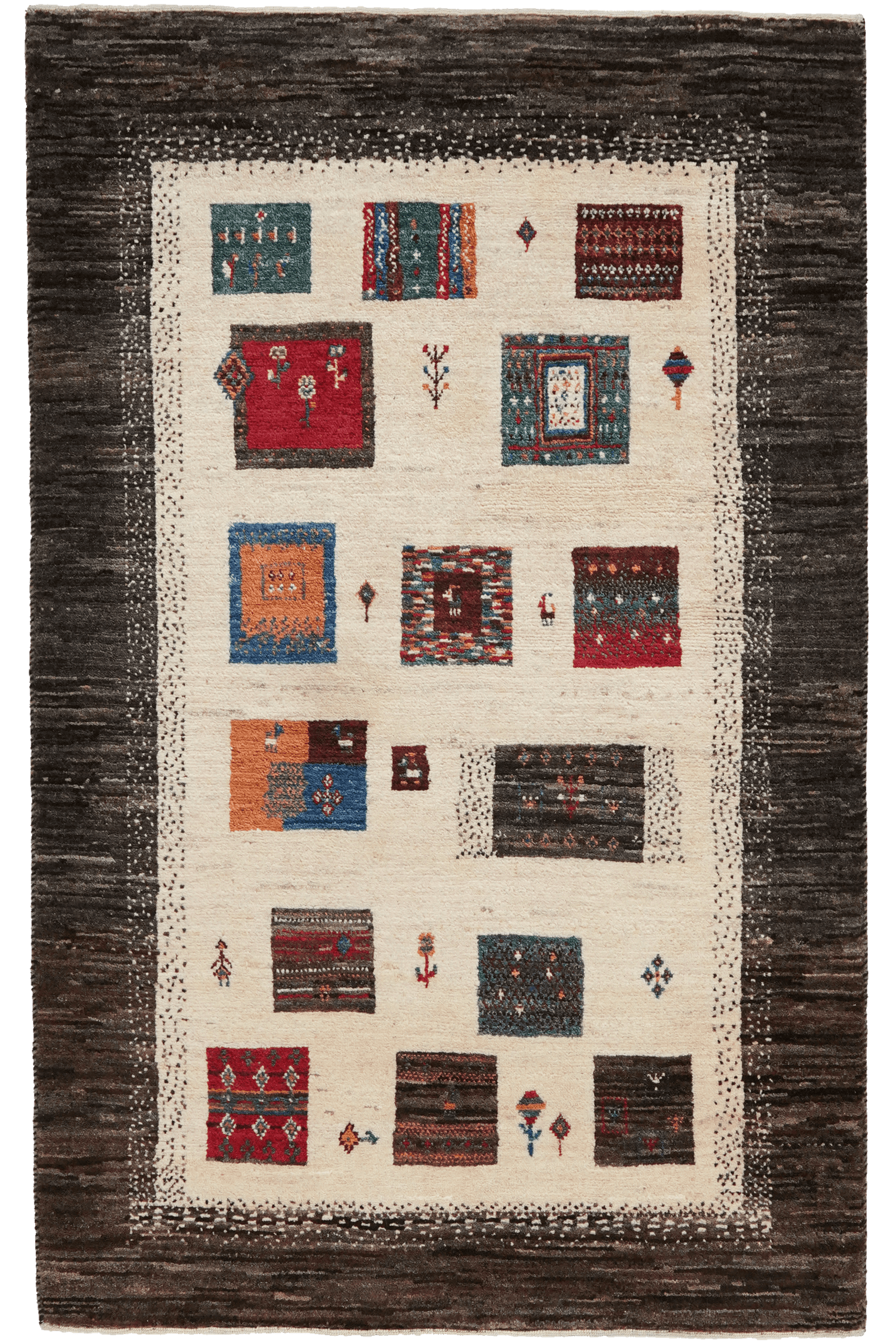 Rizbaf — Hand-knotted, 86x136 cm, Beige, 100% Virgin Wool | Main view