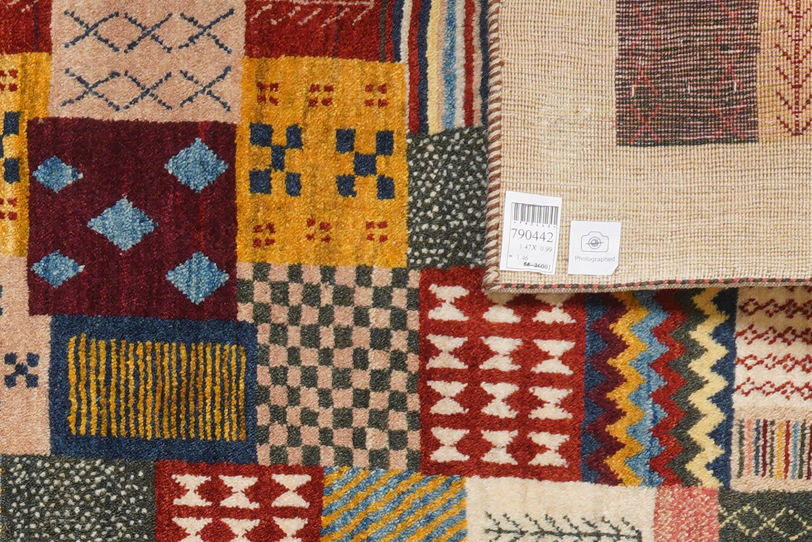 Rizbaf — Hand-knotted, 99x147 cm, Multicolor, 100% Virgin Wool | View 6
