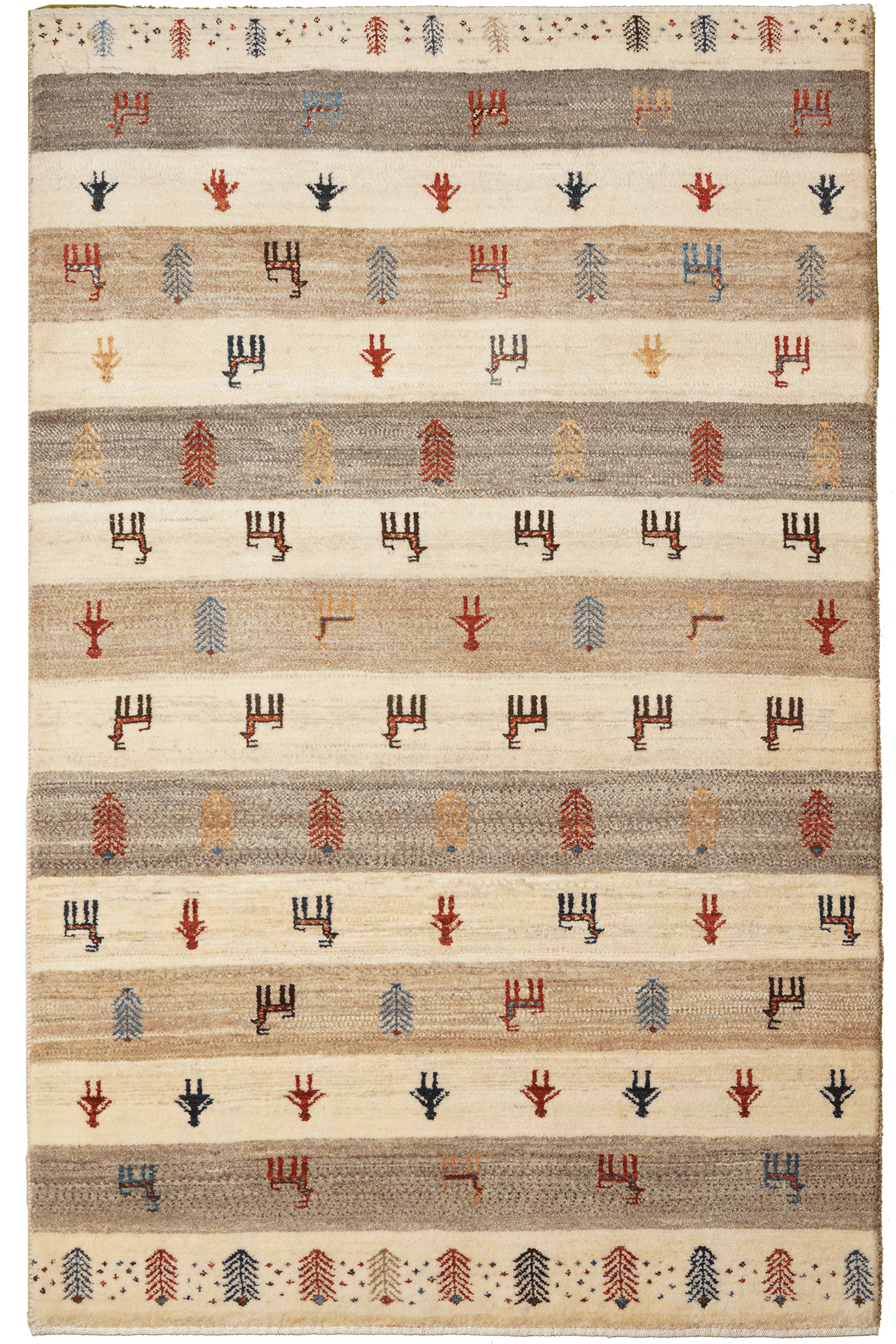 Rizbaf — Hand-knotted, 100x156 cm, Beige, 100% Virgin Wool | Main view