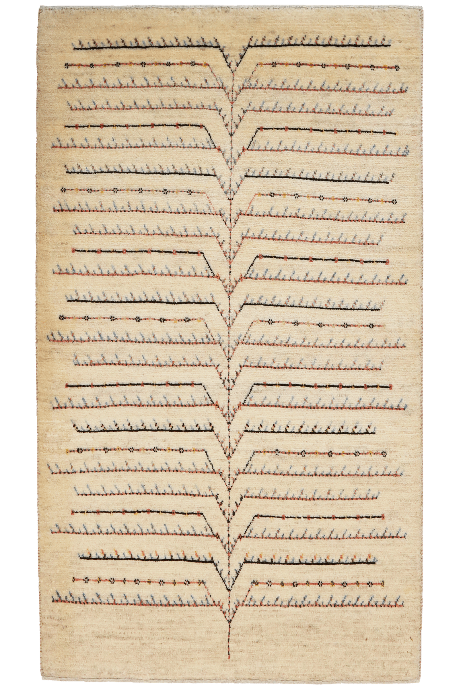 Rizbaf — Hand-knotted, 90x142 cm, Beige, 100% Virgin Wool | Main view
