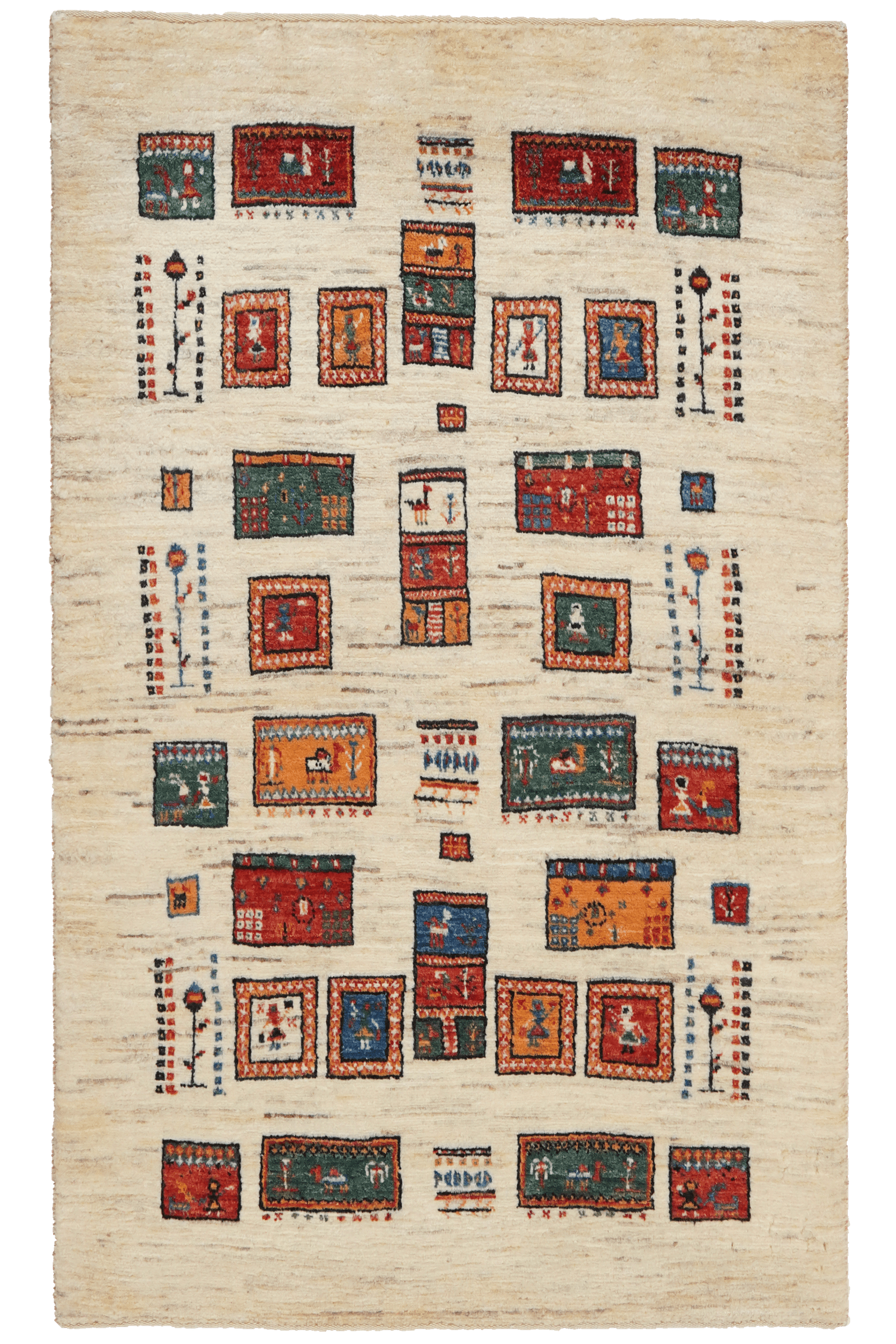 Rizbaf — Hand-knotted, 85x140 cm, Beige, 100% Virgin Wool | Main view