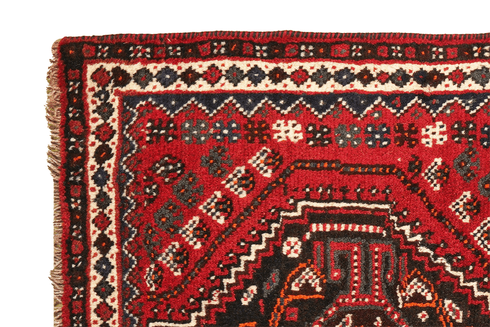 Shiraz — Hand-knotted, 81x120 cm, Red, 100% Virgin Wool | View 3
