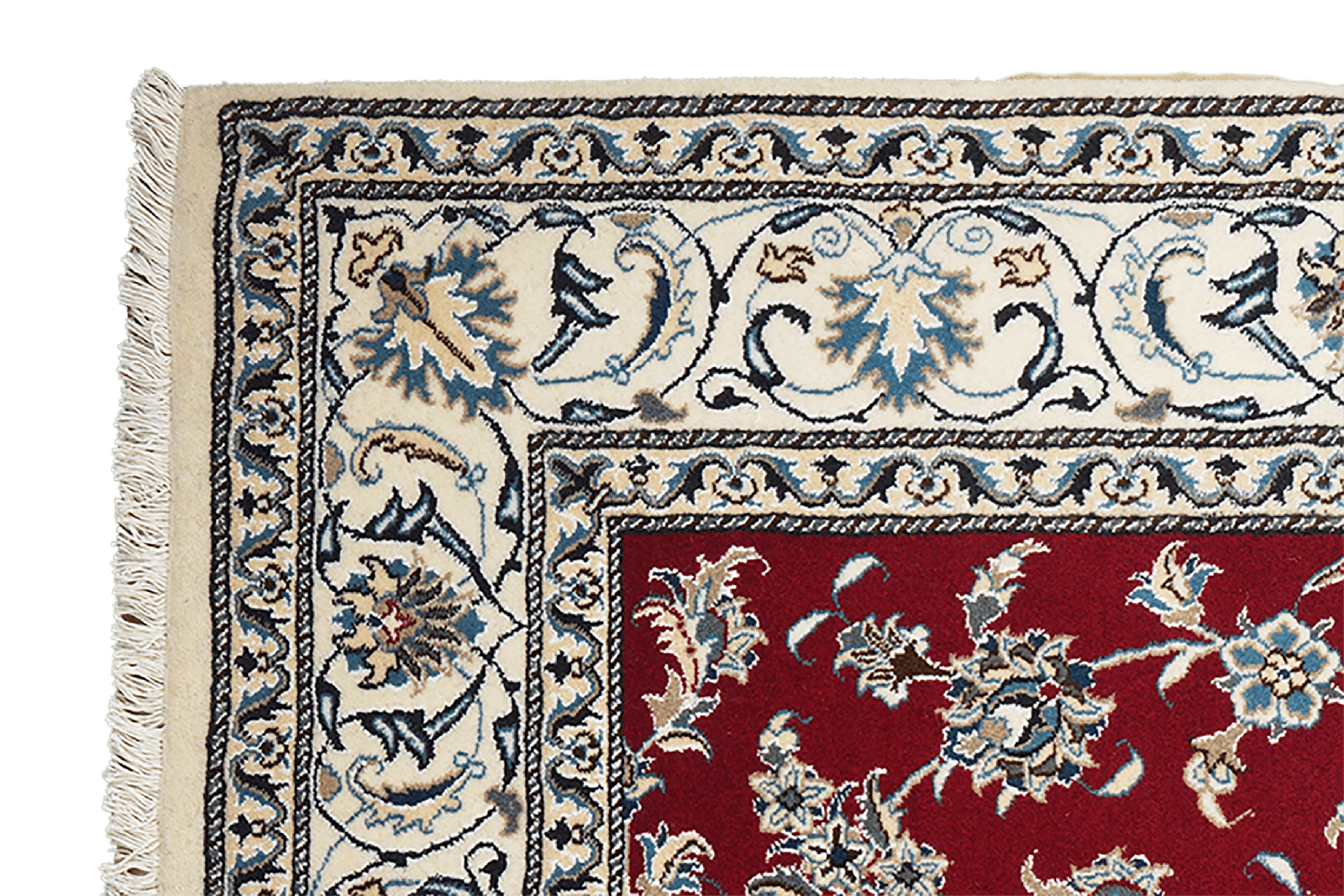 Nain 12La — Hand-knotted, 195x203 cm, Red, 100% Virgin Wool | View 3