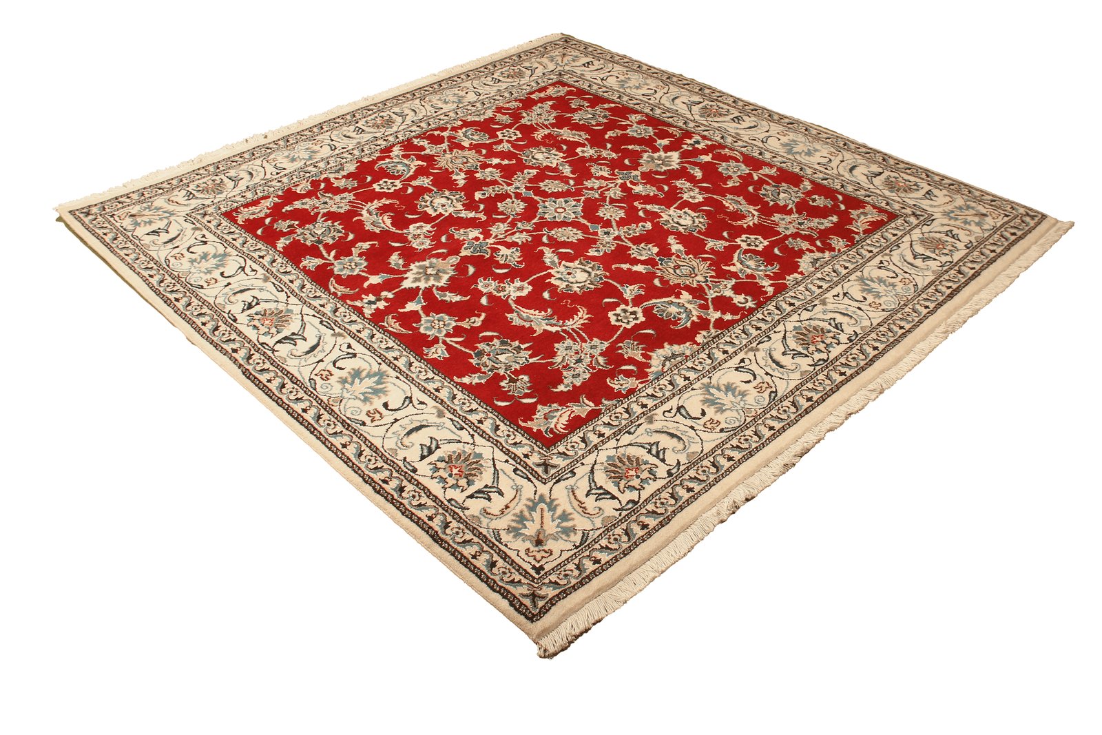 Nain 12La — Hand-knotted, 195x203 cm, Red, 100% Virgin Wool | View 4