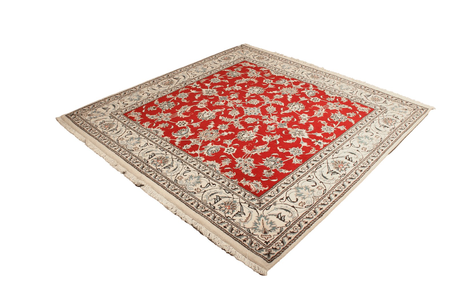 Nain 12La — Hand-knotted, 195x203 cm, Red, 100% Virgin Wool | View 5