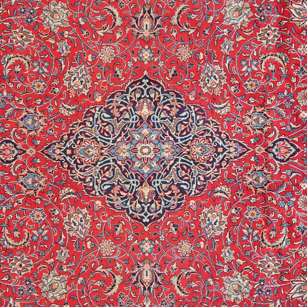 Sarough — Hand-knotted, 240x351 cm, Red, 100% Virgin Wool | View 4
