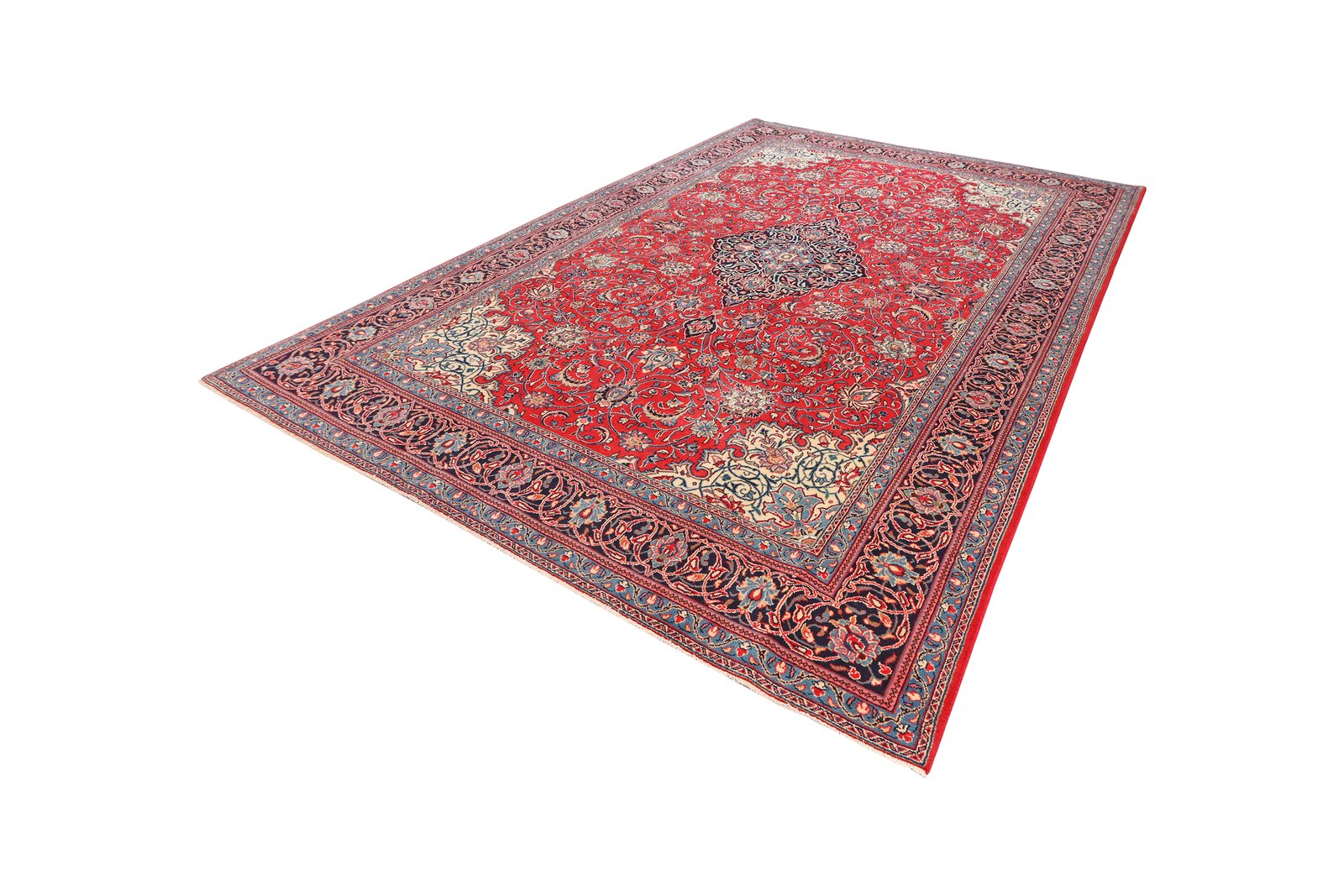 Sarough — Hand-knotted, 240x351 cm, Red, 100% Virgin Wool | View 5