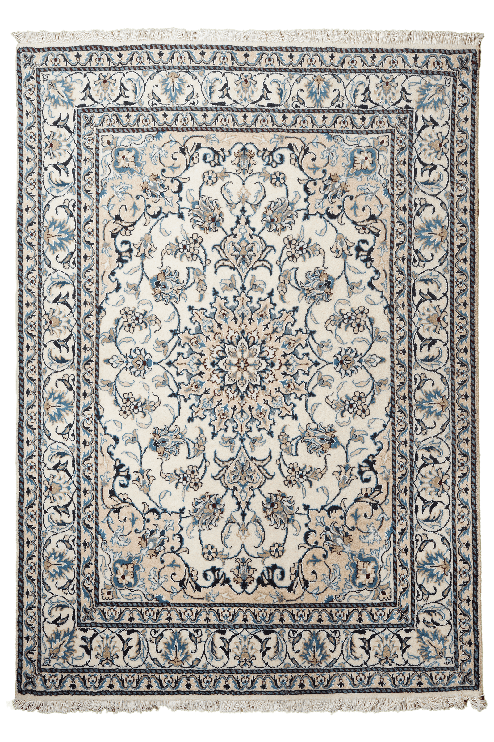 Nain 12La — Hand-knotted, 144x203 cm, Beige, 100% Virgin Wool | Main view